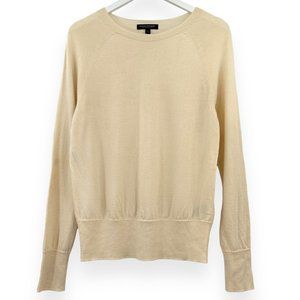 Banana Republic Cream Extra Fine Merino Wool V-Neck Sweater